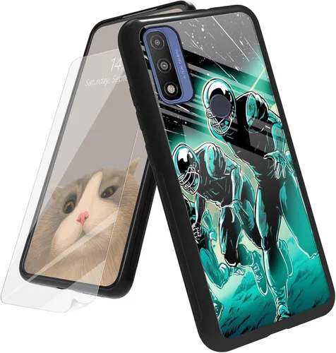 Vista 20 de Funda para Motorola Moto G Play 4G 2024 con protector de pantalla, parte trasera de vidrio templado + funda de silicona suave TPU absorción