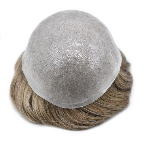 Vista 4 de Toupee - Pieza de cabello humano real, sistema de reemplazo de cabello de piel ultrafina, piezas de cabello tipo tupé, prótesis de cabello con bucle