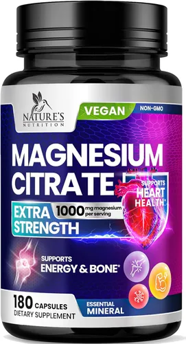 Vista 10 de Píldoras de suplemento de citrato de magnesio 1000mg - Suplementos de magnesio de 3 veces la fuerza para huesos, músculos, corazón, apoyo del sueño