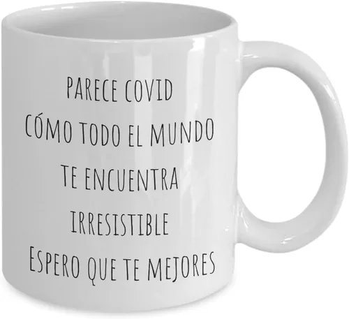 Vista 2 de Covid Get Well Gifts in Spanish Recupérate Pronto Regalos Para Hombres y Para Mujeres COVID 19 Siéntete Mejor Taza de Café Enfermedad Viral