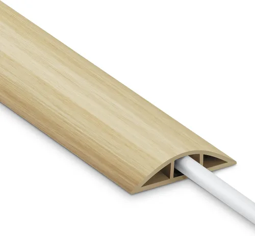 Vista 24 de Cubierta de cable de 4 pies, cubierta de cable beige para el suelo, cubierta de cable de extensión para cable de alimentación, organizador de cables