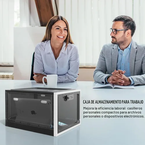 Vista 4 de BUG HULL Caja de bloqueo de medicamentos de gran capacidad, caja de bloqueo para nevera para medicamentos, caja de medicamentos con bloqueo con Negro