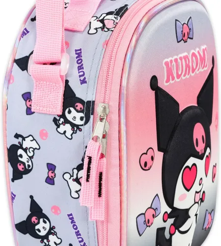 Vista 7 de SANRIO Mochila Kuromi con juego de lonchera Paquete con 16 mochilas escolares, bolsa de almuerzo, botella de agua, calcomanías, más Kuromi mochila