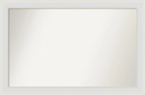 Vista 170 de Amanti Art Espejo de baño blanco para sobre el fregadero, 24 x 26 pulgadas, espejo rectangular blanco y blanco, marco de madera contemporáneo