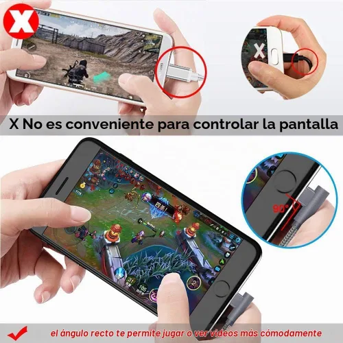 Vista 4 de APFEN Paquete de 3 cables de carga para iPhone 14 de 6 pies y 90 grados