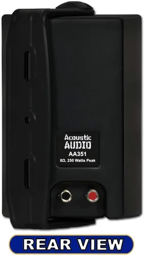 Vista 7 de Acoustic Audio by Goldwood AA351B - Altavoces de 2 vías de alto rendimiento para interiores y exteriores de 500 W con graves potentes (1 par, negro)