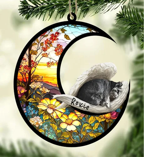 Vista 45 de Atrapasoles conmemorativo personalizado para perros, adorno navideño de Airedale Terrier, recuerdo por pérdida de mascota, regalos conmemorativos