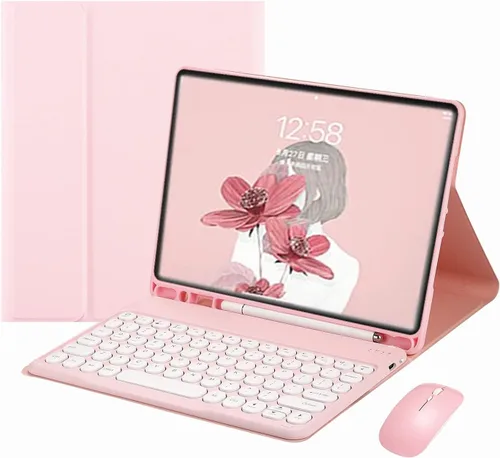Vista 13 de Funda para teclado Galaxy Tab S6 Lite de 10.4 pulgadas 2024/2022/2020 con mouse Bluetooth, teclado magnético desmontable a color, teclado Bluetooth