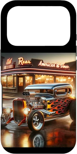 Vista 30 de Classic Hot Rod Retro Vintage Custom Hotrod Car Illustration Case for iPhone 17