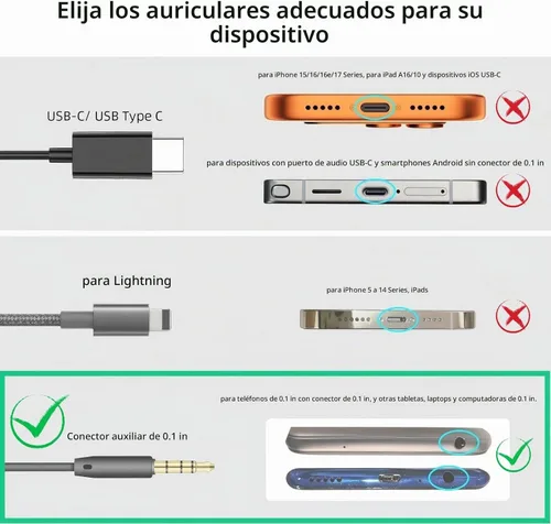 Vista 9 de Auriculares con cable de 0.1 in con micrófono para MacBook/Chormebook PC