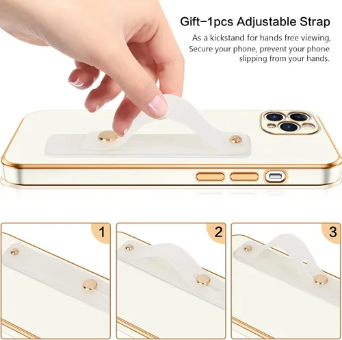 Vista 4 de VENINGO Funda para iPhone 11 Pro Max, funda protectora para iPhone 11 Pro Max, ajuste delgado, suave con pulsera ajustable, resistente a