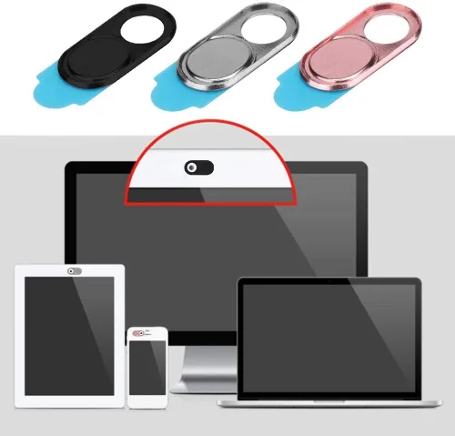 Vista 7 de Zopsc Cubierta para cámara web, 3 piezas, cubierta de lente de metal ultrafina, seguridad anti-hacker, adecuada para teléfonos inteligentes
