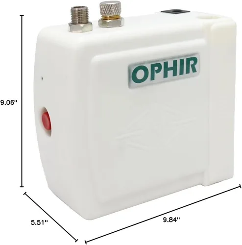 Vista 5 de OPHIR Mini kit de compresor de aire portátil con cepillo de limpieza, pistola pulverizadora ajustable para manualidades de modelos Hobby (blanco)