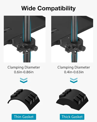 Vista 4 de InnoGear Bandeja de soporte para micrófono, bandeja de soporte para micrófono con soporte para teléfono, abrazadera ajustable en estante de 10.6 x