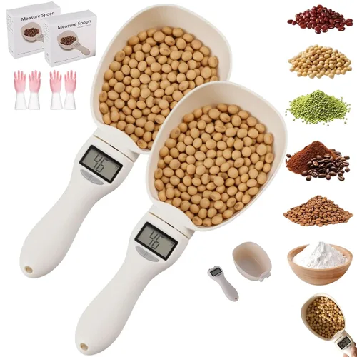 Vista 8 de Cuchara medidora electrónica con conversión de onzas/onza líquida/ml/gramo, cucharas medidoras digitales ajustables para cocinar hornear, cuchara