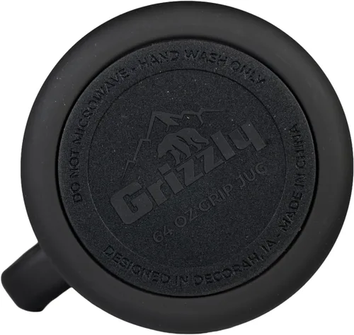 Vista 6 de Grizzly Juggy - Botella de agua de 64 onzas, mango resistente, opaco Blackout
