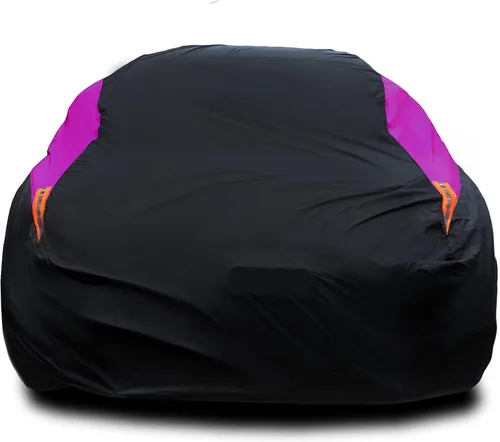 Vista 13 de MORNYRAY Funda impermeable para auto para todo tipo de clima, protección UV, resistente al viento, para exteriores, ajuste universal para sedán Azul