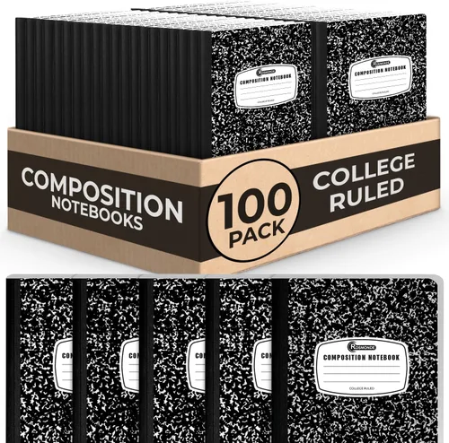 Vista 14 de Rosmonde Cuadernos de composición con rayas universitarias, paquete de 5, 200 páginas (100 hojas), 9-3/4 x 7-1/2 pulgadas, libro de composición