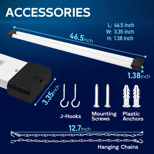 Vista 6 de hykolity Luz LED de 5000 K para tienda, 4 pies, luz diurna de 42 W, luces de techo LED para garajes, talleres, sótanos, colgantes o empotrados