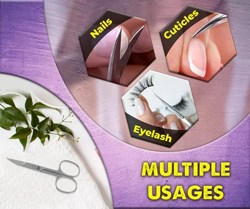 Vista 4 de ARSUK Tijeras de uñas curvadas para mujeres y hombres, tijeras de uñas para uñas y dedos de las manos para puntas de uñas y tijeras pequeñas