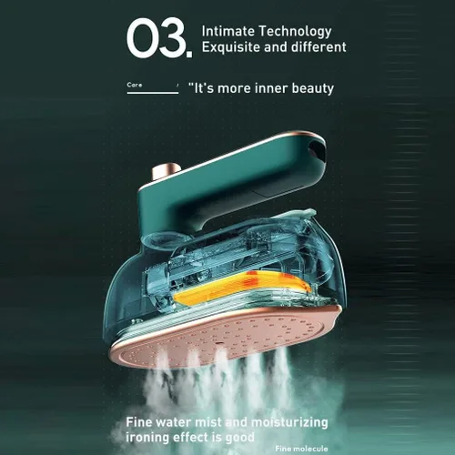 Vista 3 de Máquina de planchar colgante portátil, plancha eléctrica de mano, mini vaporizador de ropa de vapor plegado para viajes en el hogar y negocios