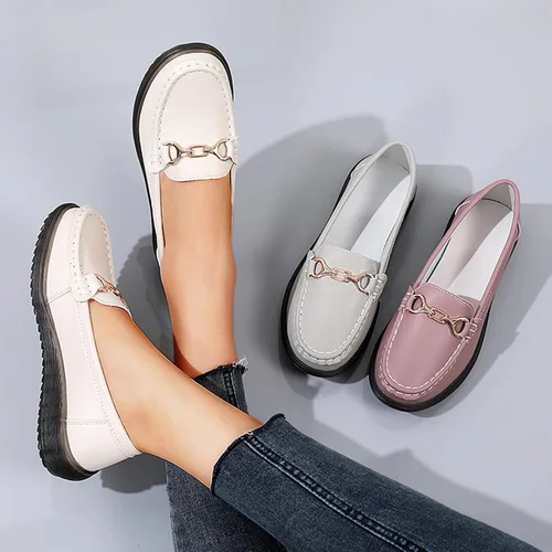 Vista 6 de Botas de cuero cortas de tacón grueso para mujer, botas de moda con cremallera, mocasines de cuero de gamuza, cómodos, zapatos de moda, ligeros