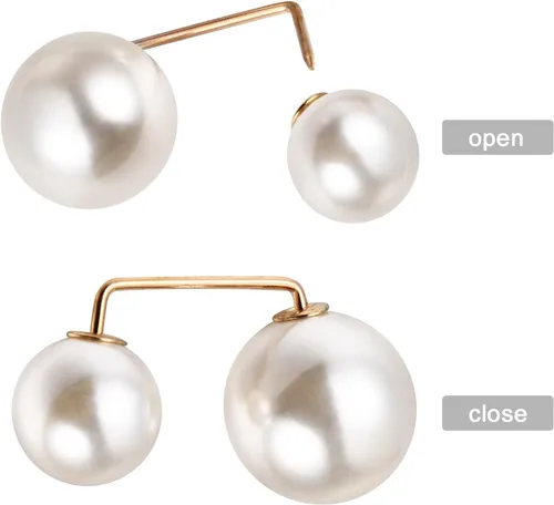 Vista 4 de COHEALI 6 broches de imitación – Alfileres de seguridad antiexposición para mujer – Apretador de cintura para pantalones y faldas – Clips de Blanco