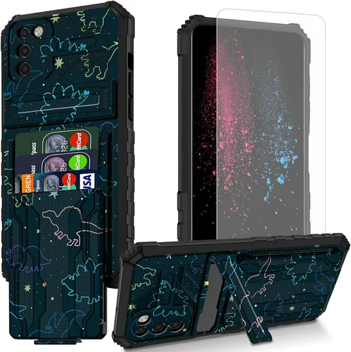 Vista 25 de Funda para teléfono Samsung Galaxy A54 con protector de pantalla, funda con ranura para tarjetas desmontable incorporada, con función atril, a
