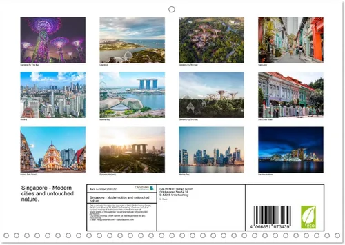 Vista 2 de Singapur - Ciudades modernas y naturaleza intacta. (calendario mensual de pared 2024 11.7 x 16.5 pulgadas (abierto), calendario de 14 meses CALVENDO