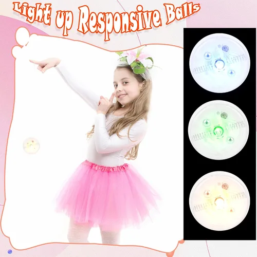 Vista 5 de 15 piezas de bola Yo Yo con luz LED transparente, bola sensible de plástico sensible para principiantes, cumpleaños, Navidad, relleno de calcetines