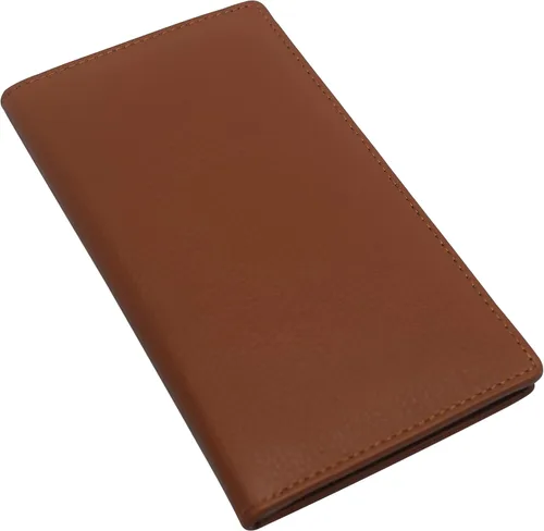 Vista 3 de RFID bloqueo doble cuero genuino tarjeta de crédito titular de identificación cartera larga, CN Bronceado, Bifold