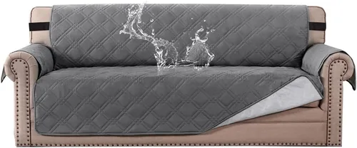 Vista 19 de H.VERSAILTEX Funda de sofá 100% impermeable, lavable, antideslizante, para 3 cojines, protector de muebles para mascotas, fundas de sofá