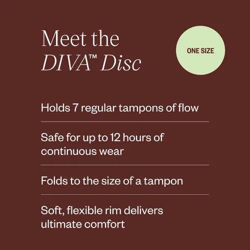 Vista 3 de Diva Disc – Disco menstrual cómodo y reutilizable con escudo a prueba de fugas – para hasta 12 horas de uso continuo – 100% silicona de grado médico