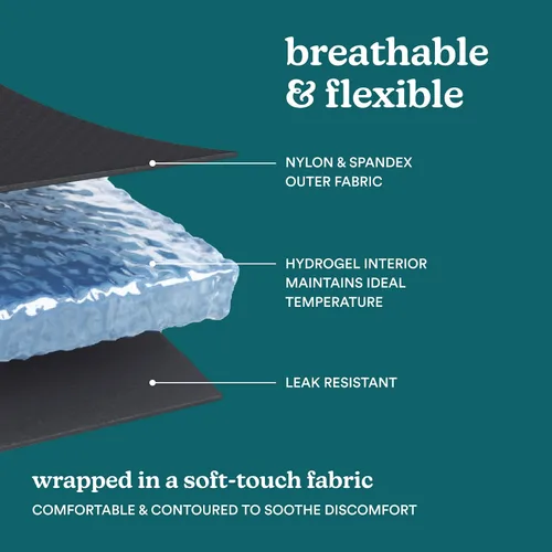 Vista 5 de Homedics Tobillera de gel para alivio de calor y frío, terapia de calor o hielo para tobillos y talones adoloridos, tela elástica suave al tacto