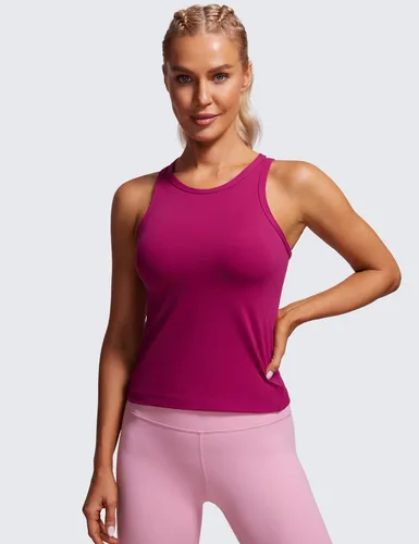 Vista 2 de CRZ YOGA Butterluxe - Camiseta sin mangas de espalda cruzada para mujer, cuello alto, para entrenamiento, atlética, sin mangas, para gimnasio