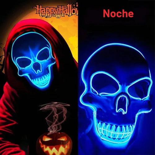 Vista 2 de OceanWings Máscara de Halloween con luz para suministros de recuerdo de fiesta con 3 modos Azul