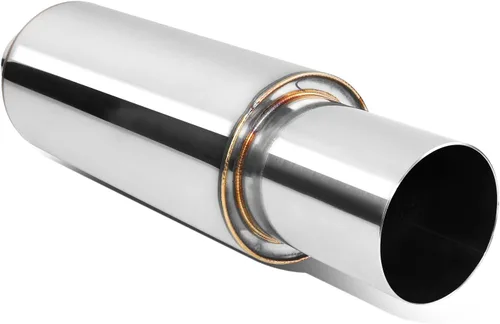 Vista 9 de DNA MOTORING EXA-MF-001-T1 Silenciador de tubo de escape recto de acero inoxidable de 4 pulgadas de diámetro exterior, salida de 3 pulgadas, entrada