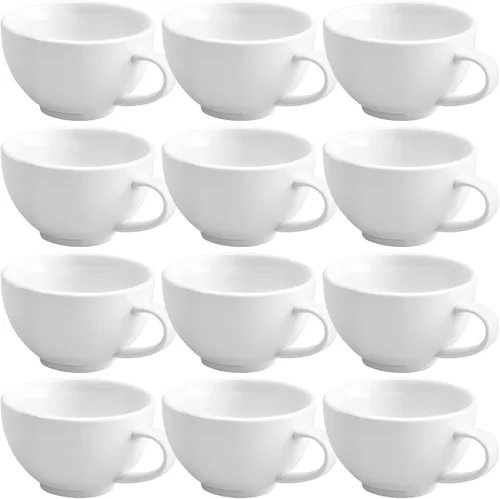 Vista 8 de Reallnaive - Juego de 16 tazas de café de porcelana apilables de 4.4 onzas