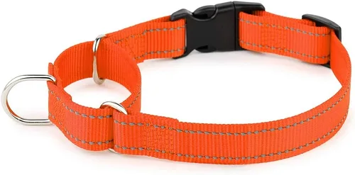 Vista 10 de Collar reflectante de martingala de Plutus Pet con hebilla - Collar de entrenamiento duradero y ajustable para evitar tirones, collar de gargantilla