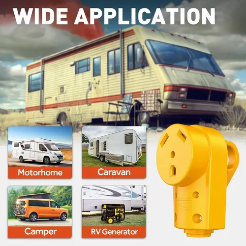Vista 6 de SnowyFox Enchufe de Repuesto Hembra de 30 Amperios para RV - Enchufe Resistente de 30 Amperios para RV con Mango Ergonómico, Diseñado para Acomodar