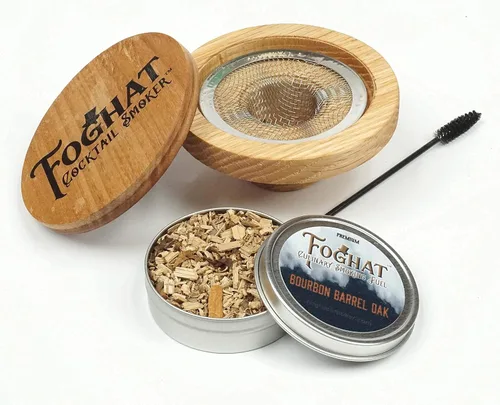 Vista 2 de Foghat - Ahumador de cóctel con virutas de madera de barril de borbón y antorcha de cóctel Foghat