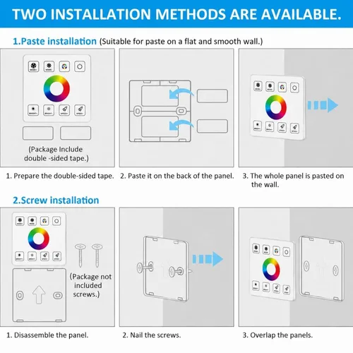 Vista 8 de Interruptor de atenuación LED RGBW, atenuador remoto inalámbrico LED RF