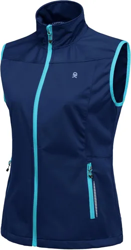 Vista 19 de Little Donkey Andy Chaleco Softshell Ligero para Mujer, Chaqueta sin Mangas Resistente al Viento para Correr, Senderismo y Viajes Negro