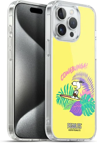 Vista 54 de Head Case Designs Funda de gel suave con licencia oficial de Peanuts Tropical Surf Snoopy Aloha Disco compatible con Apple iPhone 13 Mini Surf