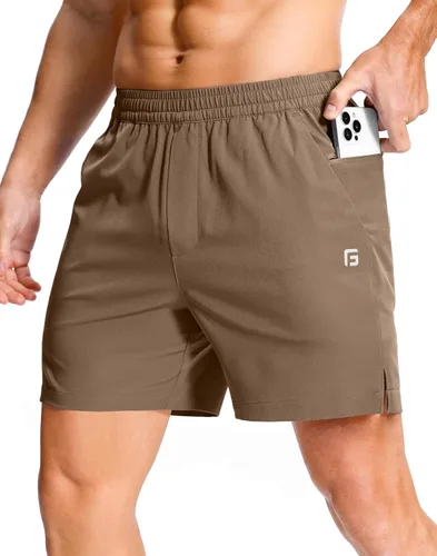 Vista 62 de GGJ Pantalones cortos deportivos ligeros para hombre con 2 bolsillos con cremallera de 7/5/9 pulgadas, pantalones cortos de tenis de secado rápido