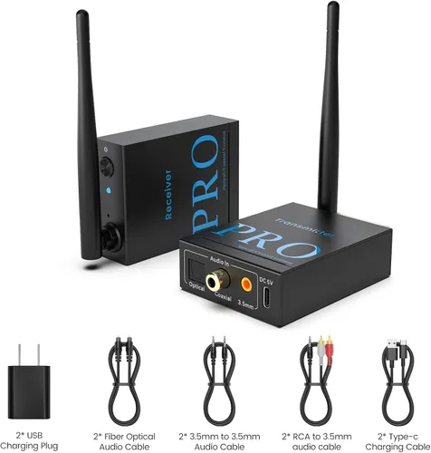 Vista 8 de 1Mii Transmisor y receptor de audio inalámbrico de 2.4 GHz