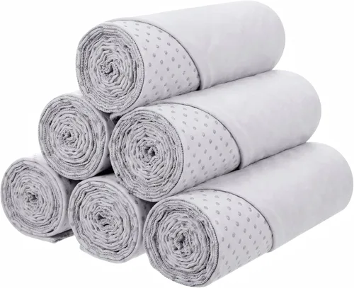 Vista 7 de Soulchen Paquete de 6 toallas de yoga caliente a granel con punto de agarre antideslizante de 72 x 24 pulgadas, tapete de yoga de microfibra suave