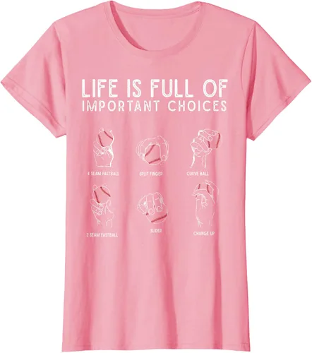 Vista 17 de Tipos de béisbol Pitches Life Choices Jugador Camiseta