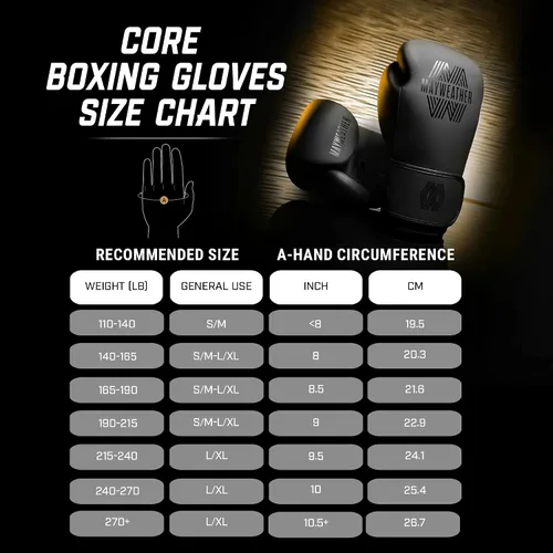 Vista 7 de Mayweather Core - Guantes de boxeo para hombres y mujeres, guantes de entrenamiento ligeros y duraderos para boxeo, sparring y trabajo con saco