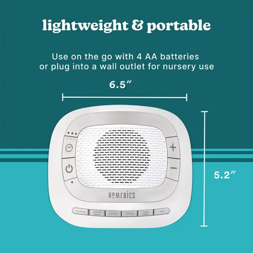Vista 3 de Homedics SoundSleep Rejuvenate - Máquina de sueño de ruido blanco, pequeña máquina de sonido de viaje con 6 sonidos relajantes de la naturaleza